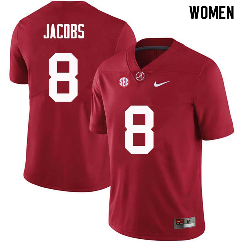 Alabama Crimson Tide Women's Joshua Jacobs #8 Crimson NCAA Nike Authentic Stitched College Football Jersey HD16M42EW